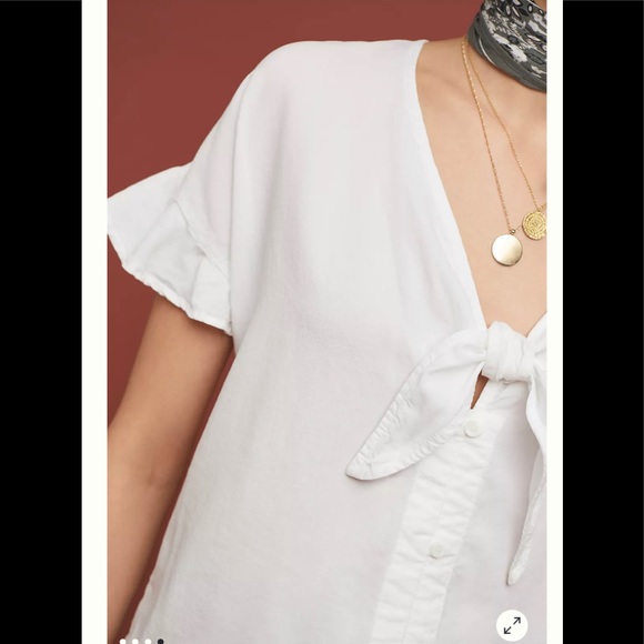 Anthropologie Cloth & Stone Tie-Front Blouse - Picture 4 of 7